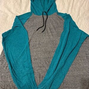 Old Navy Teal and Gray Ultra-Soft Hoodie